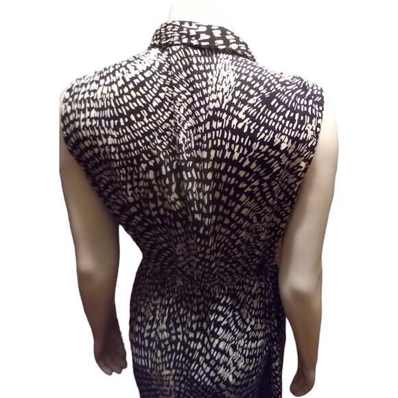 MOSSIMO Geometric Animal Print Dress Sz Large Collared Sleeveless Indie Festival - Picture 4 of 11